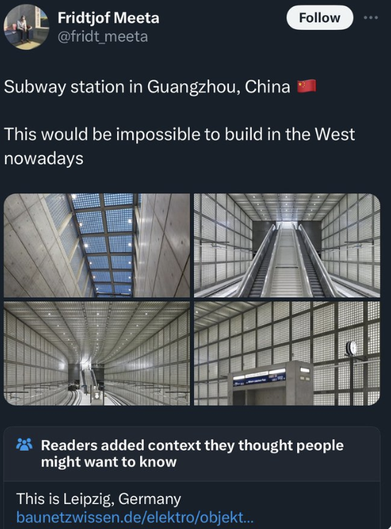 architecture - Fridtjof Meeta meeta Subway station in Guangzhou, China This would be impossible to build in the West nowadays Readers added context they thought people might want to know This is Leipzig, Germany baunetzwissen.deelektroobjekt...